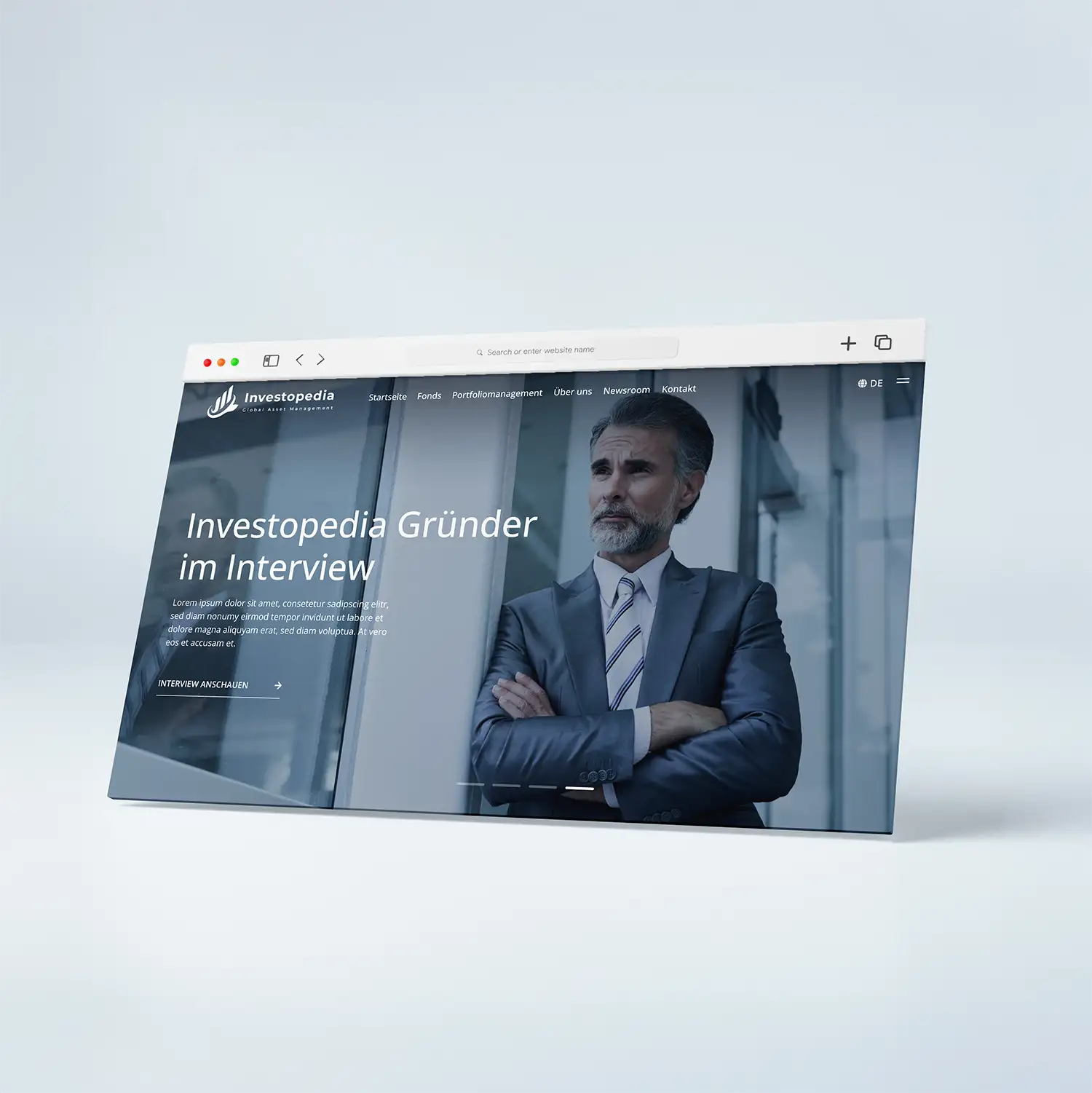 Designkonzept Fondsanbieter Macbook Mockup