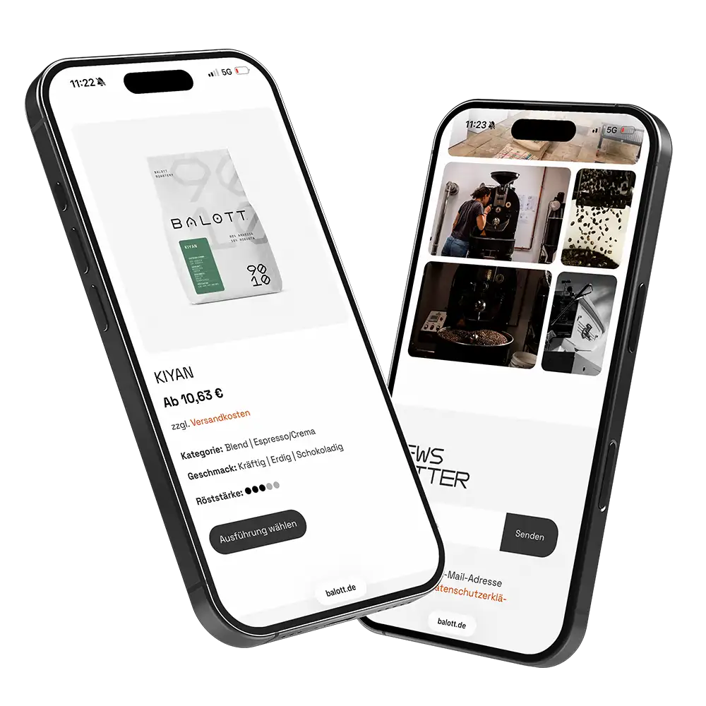 Balott Coffee responsive Webdesign